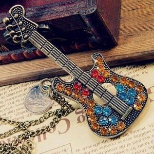 Necklace - This Old Guitar Brass and Multi Gem